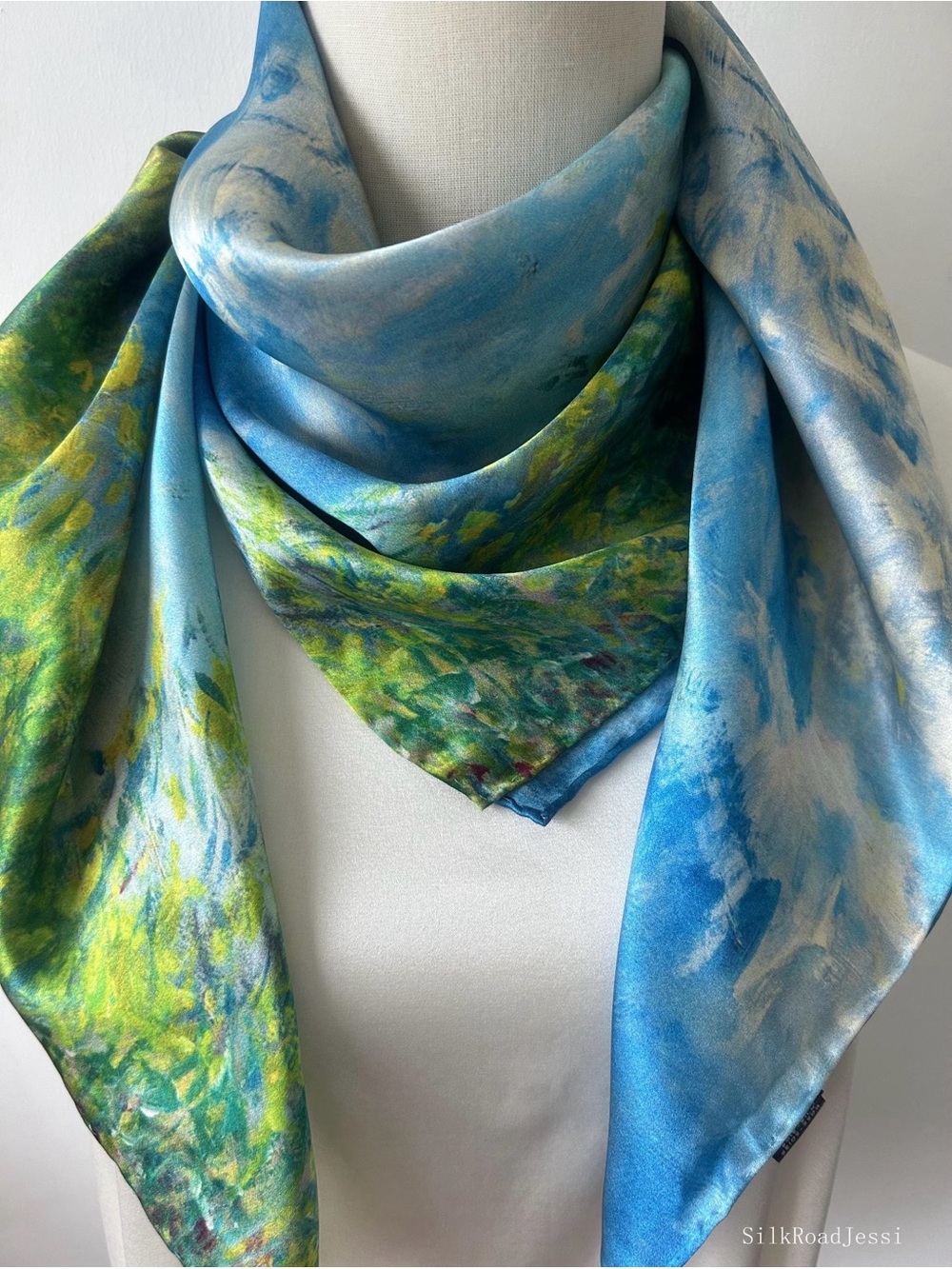 Monet inspired 100% silk scarf